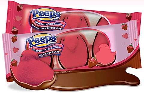 Strawberry Creme Chocolate Dipped Valentine's Day Peeps
