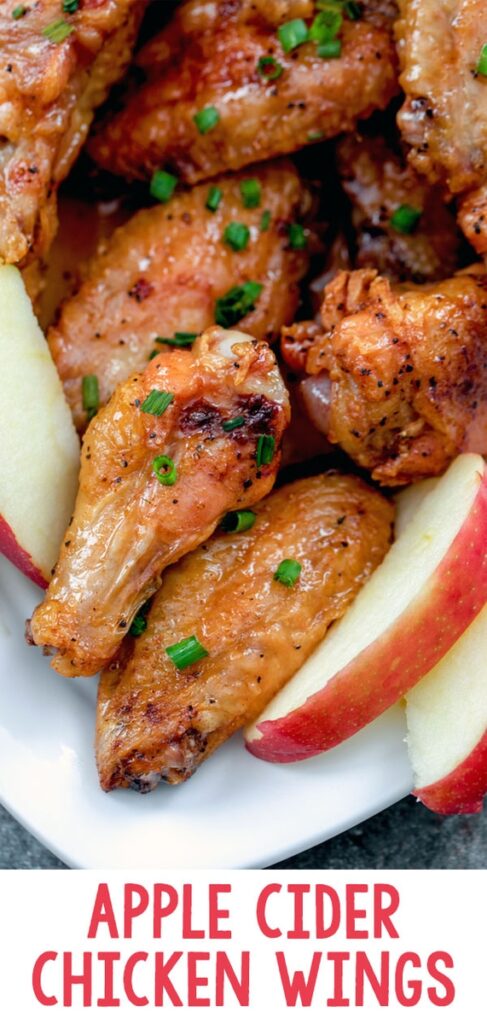 Apple Cider Chicken Wings -- These simple baked chicken wings are tossed in an apple cider sauce and make for the coziest fall dinner | wearenotmartha.com #chickenwings #applecider #easydinner #chickenrecipes