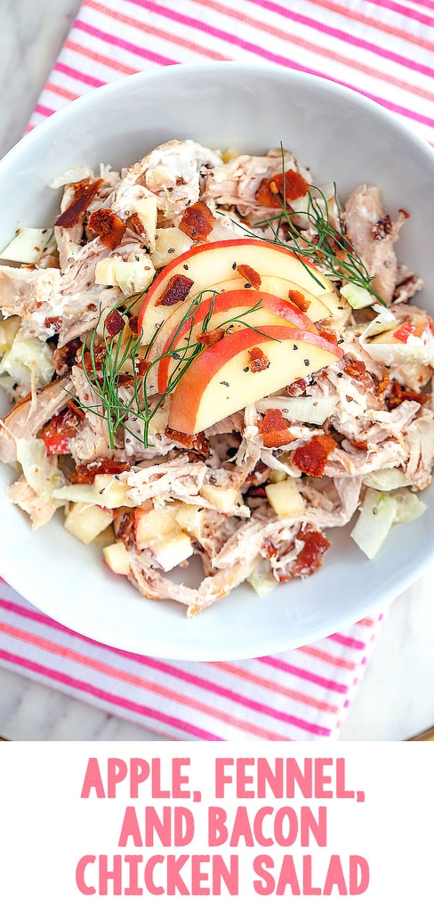 Apple, Fennel and Bacon Chicken Salad -- This apple, fennel, and bacon chicken salad has all the components necessary for the ideal chicken salad and makes the most delicious lunch | wearenotmartha.com