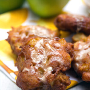 Apple Fritters -- These Apple Fritters are made with a simple batter that's fully loaded with granny smith apples. Easy to prep and fry, this recipe might be dangerous to have in your repertoire! | wearenotmartha.com