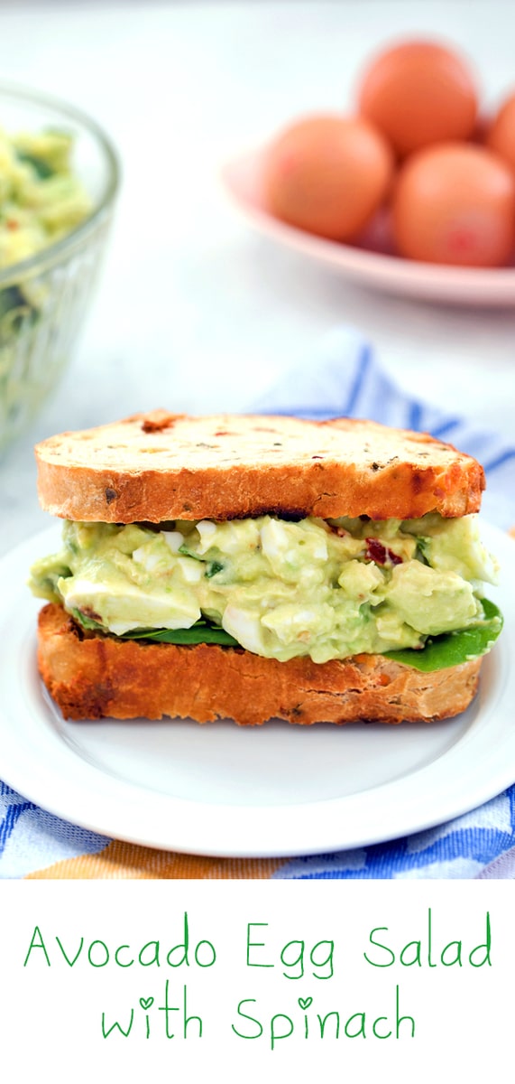 Avocado Egg Salad with Spinach