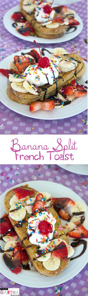 Banana Split French Toast -- A classic dessert reinvented for breakfast | wearenotmartha.com Banana Split French Toast -- A classic dessert reinvented for breakfast | wearenotmartha.com