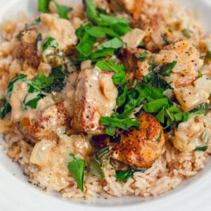 Basil Chicken in Coconut Curry Sauce -- This Basil Chicken in Coconut Curry Sauce is incredibly easy to make and absolutely packed with delicious spice and flavor | wearenotmartha.com