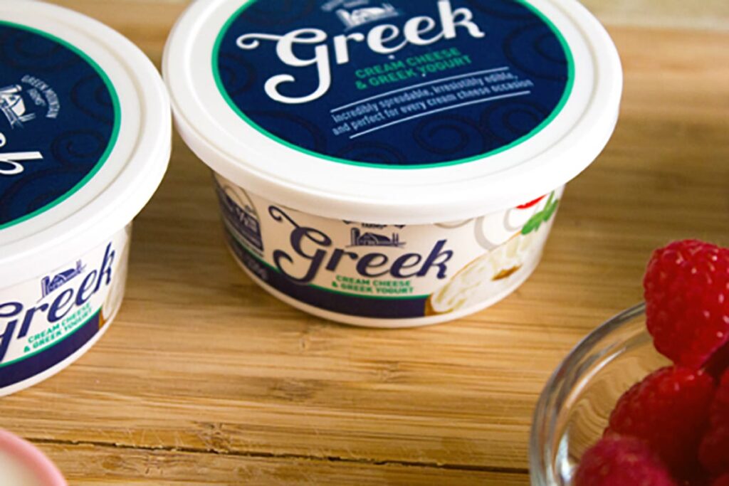 Image of Greek cream cheese containers