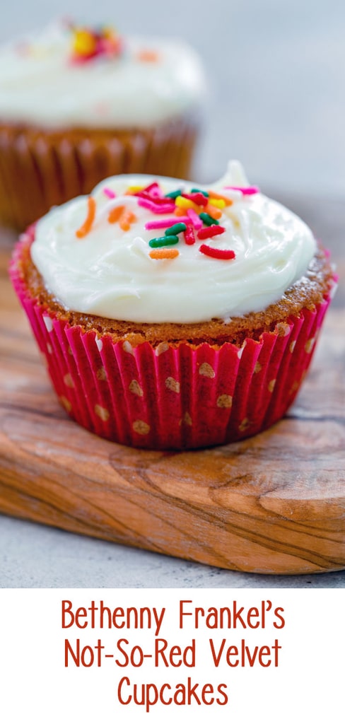 Bethenny Frankel's Not-So-Red Velvet Cupcakes -- Bethenny Frankel's Not-So-Red Velvet Cupcakes are not quite red like your typical red velvet cupcakes. But they're also a little bit healthier and gluten-free! | wearenotmartha.com #cupcakes #redvelvet #glutenfree #healthier #beets