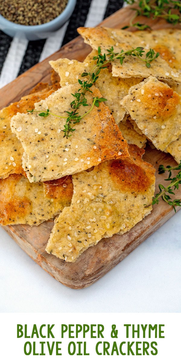 Black Pepper and Thyme Olive Oil Crackers