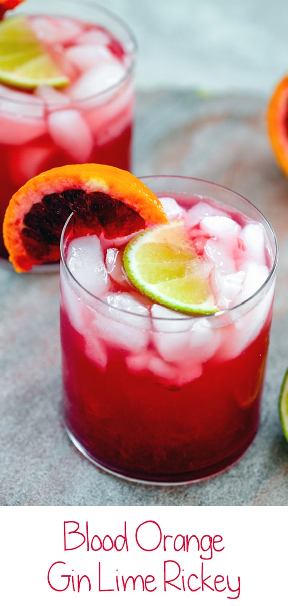 Blood Orange Gin Lime Rickey