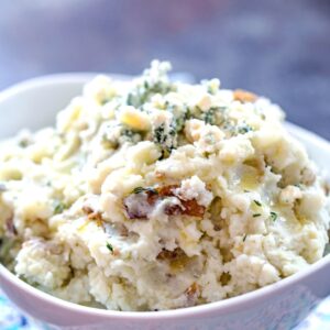 Blue Cheese Mashed Potatoes with Rosemary -- Blue Cheese Mashed Potatoes with Rosemary make for an absolutely delicious side dish, but I'm also not opposed to eating these mashed potatoes as a meal! | wearenotmartha.com