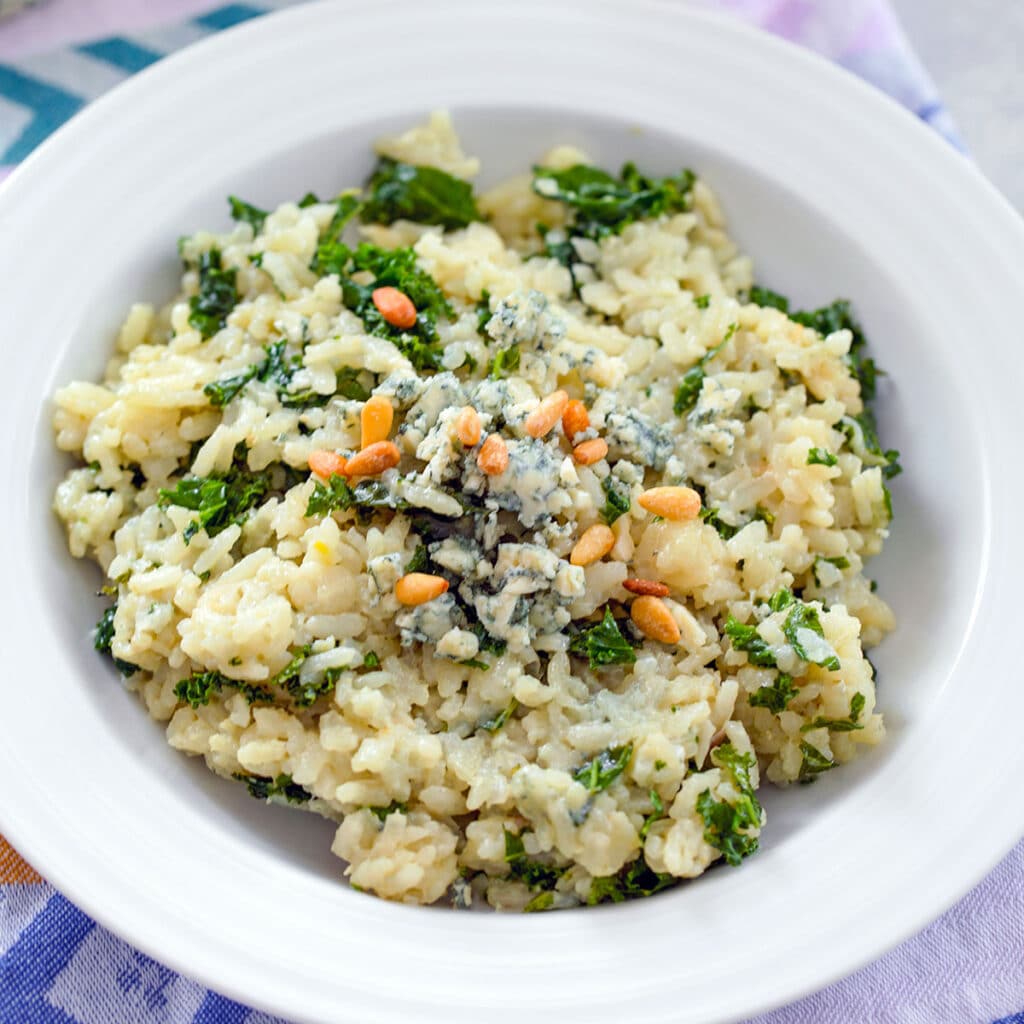 Blue Cheese Risotto with Kale Recipe We are not Martha
