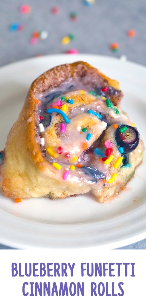 Blueberry Funfetti Cinnamon Rolls