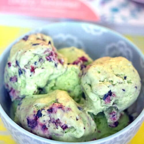 Blueberry Kale Ice Cream -- This unique ice cream flavor will blow your mind and convince you that kale in ice cream is a very good idea | wearenotmartha.com