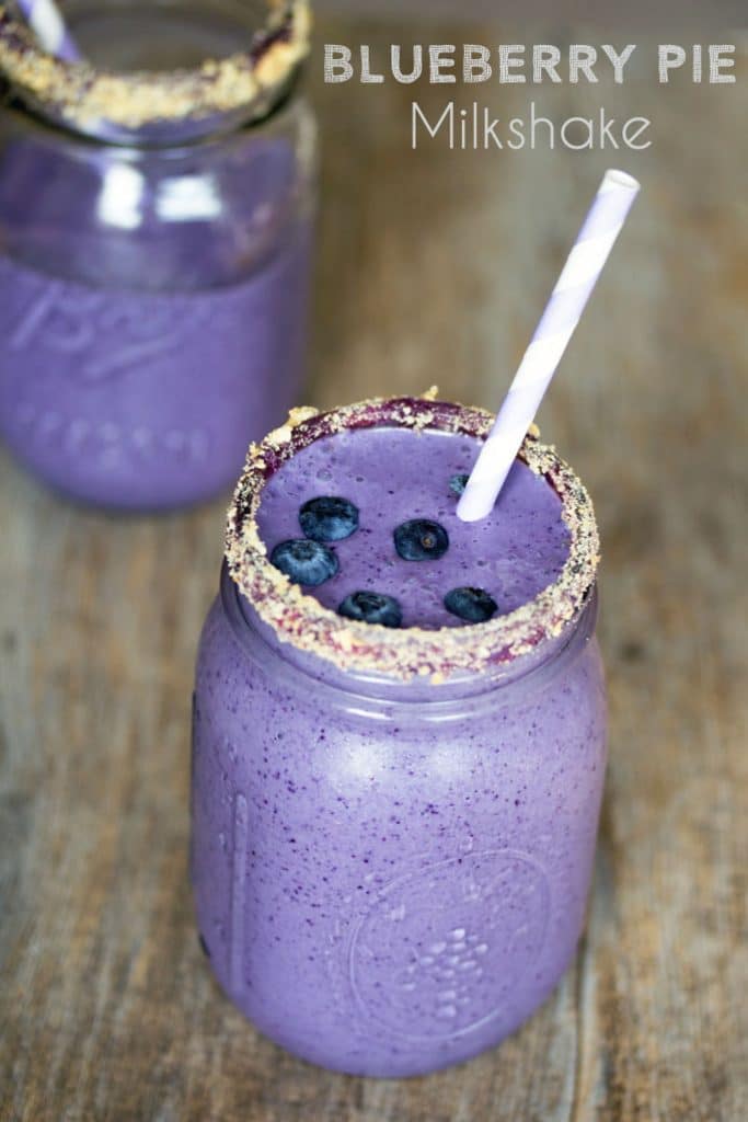 Blueberry Pie Milkshake -- Craving blueberry pie à la mode? This Blueberry Pie Milkshake will satisfy that craving in a much quicker way | wearenotmartha.com