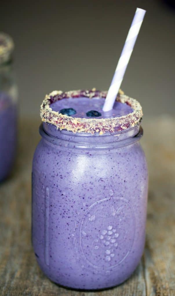 Blueberry Pie Milkshake -- Craving blueberry pie à la mode? This Blueberry Pie Milkshake will satisfy that craving in a much quicker way | wearenotmartha.com