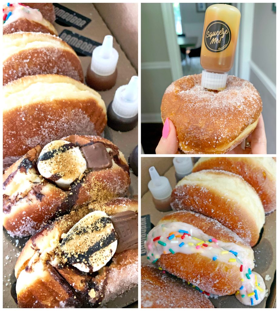 View of various bomboloni donuts at Chicago's BomboBar