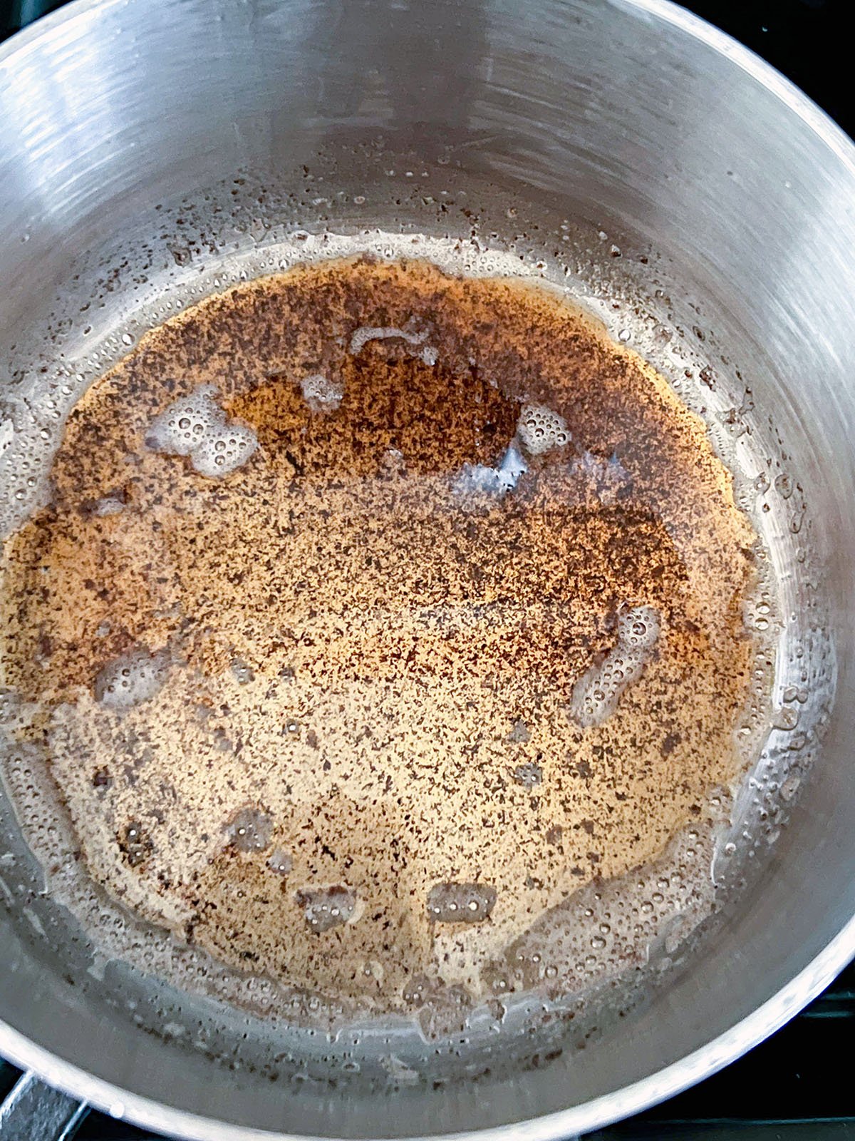 Butter browning in saucepan