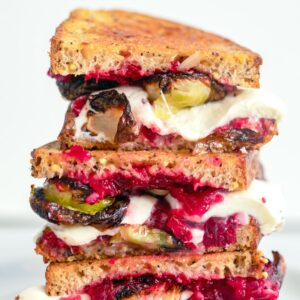 Brussels Sprouts and Cranberry Relish Grilled Cheese -- Brussels sprouts grilled cheese? Yup! This Brussels Sprouts and Cranberry Relish Grilled Cheese is the perfect solution to Thanksgiving leftovers. But it's also incredibly easy to make from scratch for whenever the craving hits | wearenotmartha.com