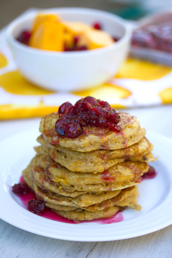 Butternut Squash Whole Wheat Pancakes with Cranberry Maple Syrup 14