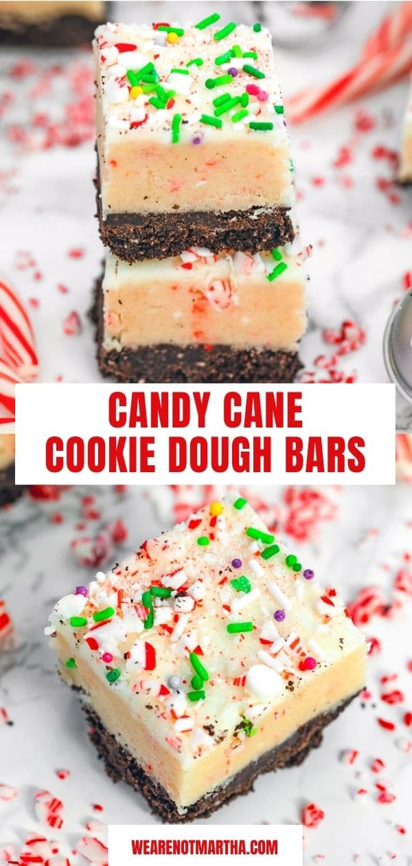 Candy Cane Cookie Dough Bars