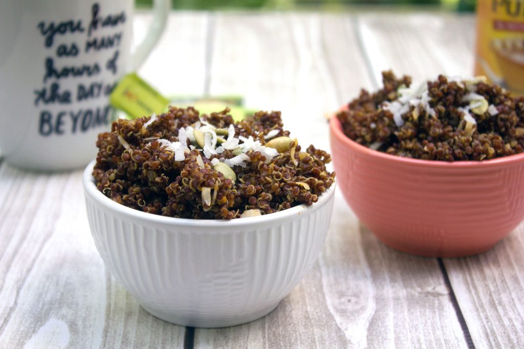 Chai Tea Pumpkin Breakfast Quinoa -- Keep warm in the morning with this spiced oatmeal alternative | wearenotmartha.com