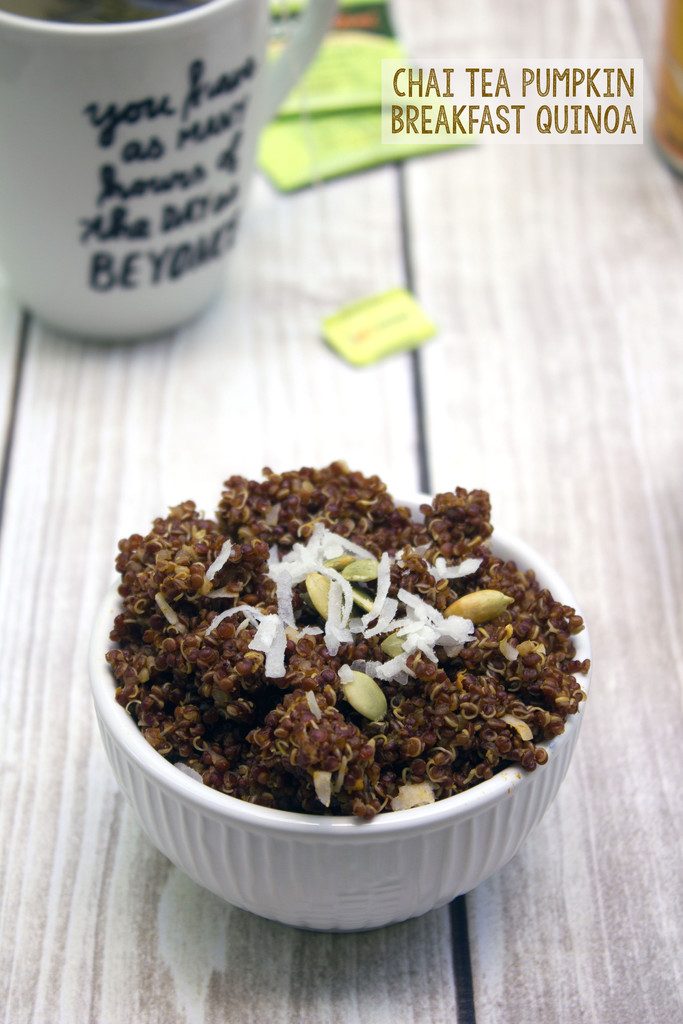Chai Tea Pumpkin Breakfast Quinoa -- Keep warm in the morning with this spiced oatmeal alternative | wearenotmartha.com