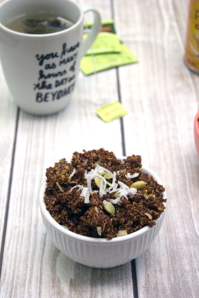 Chai Tea Pumpkin Breakfast Quinoa -- Keep warm in the morning with this spiced oatmeal alternative | wearenotmartha.com