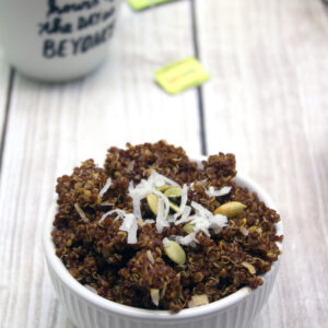 Chai Tea Pumpkin Breakfast Quinoa -- Keep warm in the morning with this spiced oatmeal alternative | wearenotmartha.com