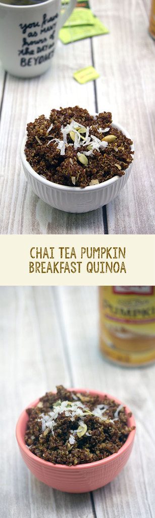 Chai Tea Pumpkin Breakfast Quinoa -- Keep warm in the morning with this spiced oatmeal alternative | wearenotmartha.com