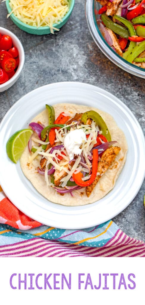 Chicken Fajitas -- You may think fajitas are just a fancy Mexican restaurant meal (that sizzle!). But this recipe for Chicken Fajitas is an incredibly easy dinner anyone can make. Substitute chicken with steak or shrimp if you desire | wearenotmartha.com #chickenfajitas #fajitas #mexicanfood #easydinners #quickdinners