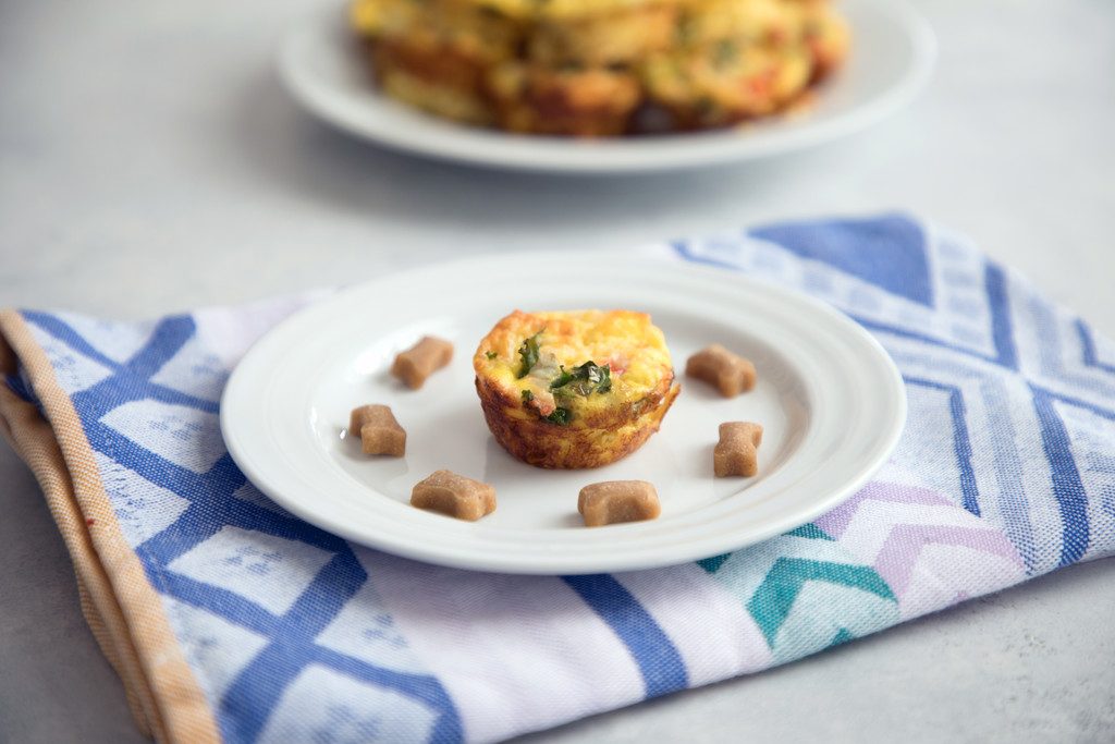 Chicken Sausage Kale Quiche for Dogs -- This dog-friendly recipe features mini crustless quiche | wearenotmartha.com