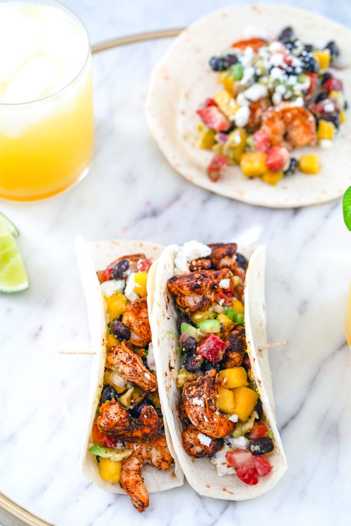 Chili Lime Shrimp Tacos with Fruit Salsa Recipe | We are not Martha