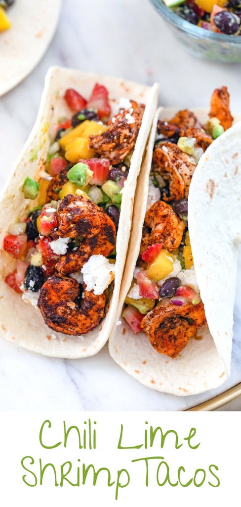 Chili Lime Shrimp Tacos with Fruit Salsa