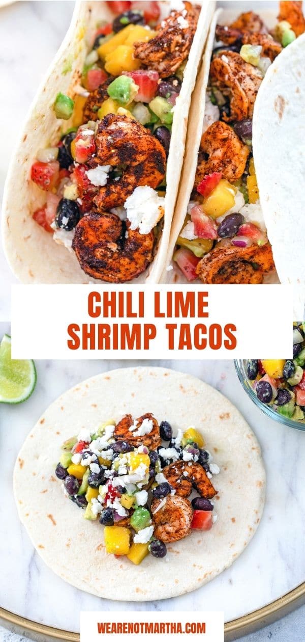 Chili Lime Shrimp Tacos with Fruit Salsa