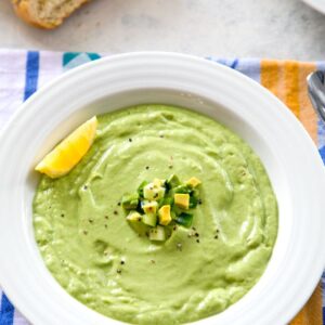 Looking for a cold soup alternative to gazpacho? This Chilled Avocado Soup is packed with flavor and satisfying enough as a meal all on its own. It will only take you minutes to prepare and doesn't require turning your oven on... Summer heaven!