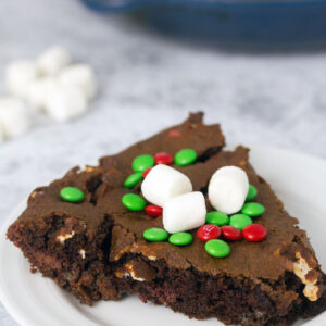Chocolate Marshmallow Holiday Skillet Cookie -- You can't go wrong with one giant cookie | wearenotmartha.com