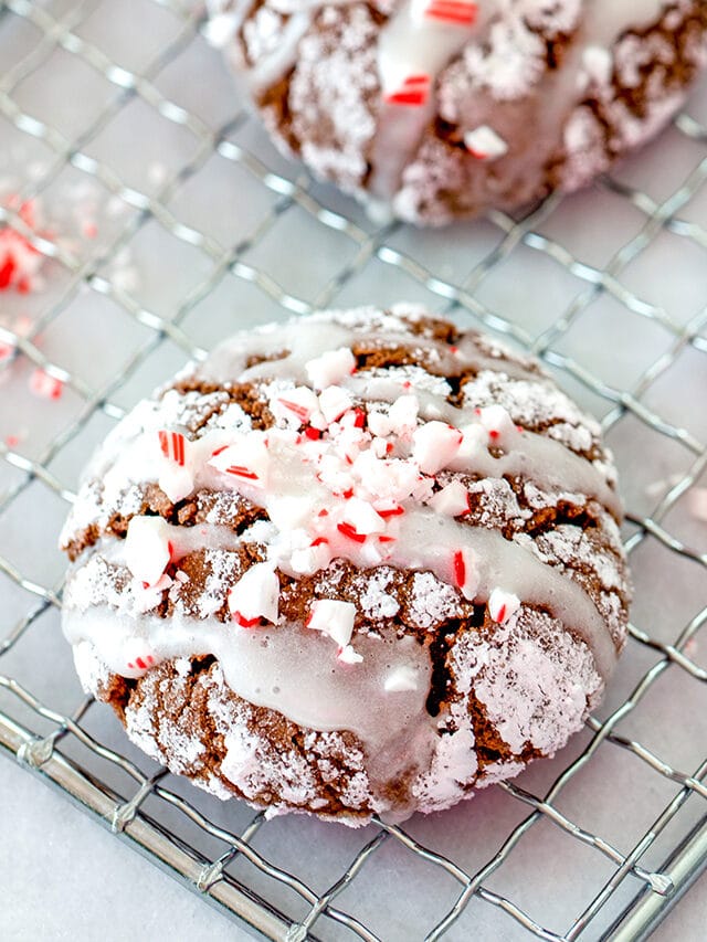 Chocolate Peppermint Sour Cream Crinkle Cookies Story