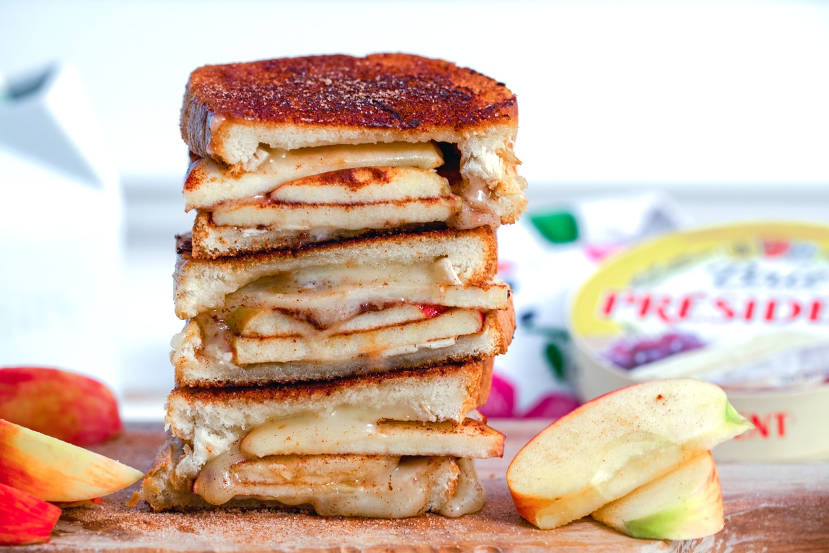 Cinnamon Sugar Brie and Apple Grilled Cheese We are not Martha