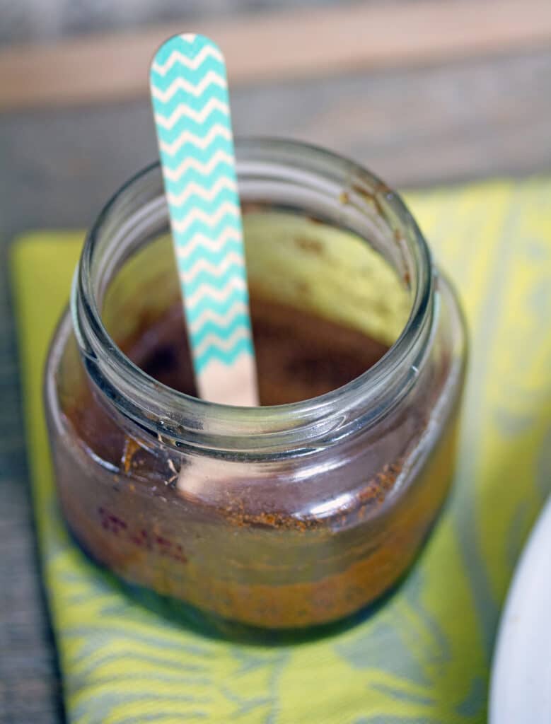 Maple Syrup in a jar with cinnamon added in