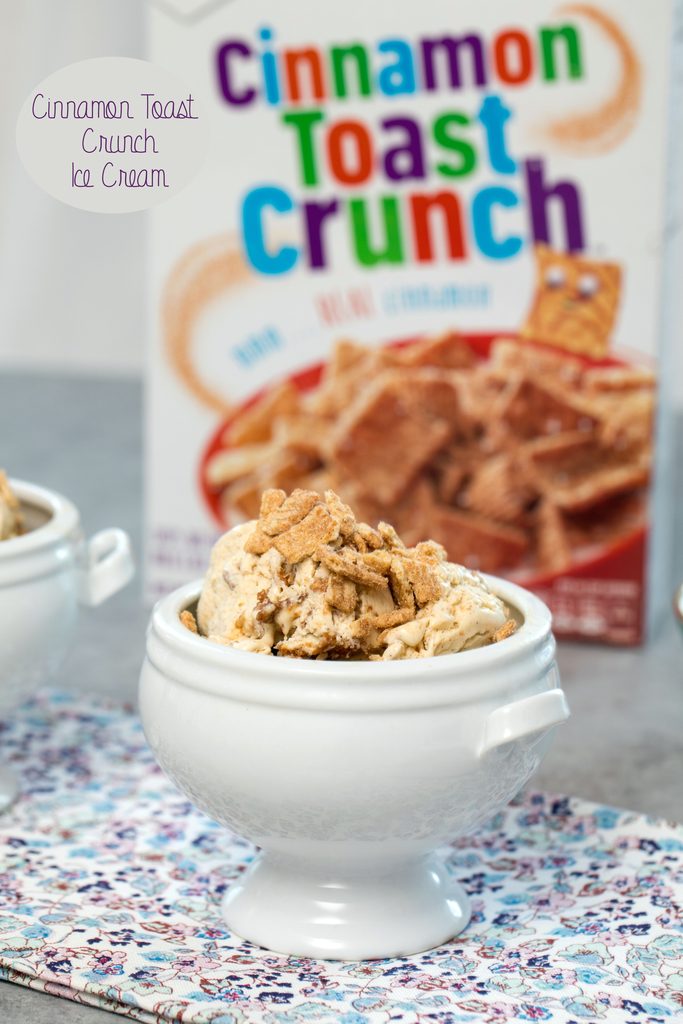 Cinnamon Toast Crunch Ice Cream -- Everyone loves a bowl of Cinnamon Toast Crunch, but even better? A bowl of Cinnamon Toast Crunch Ice Cream! This easy-to-make recipe has all the elements of your favorite breakfast cereal including the crunch | wearenotmartha.com