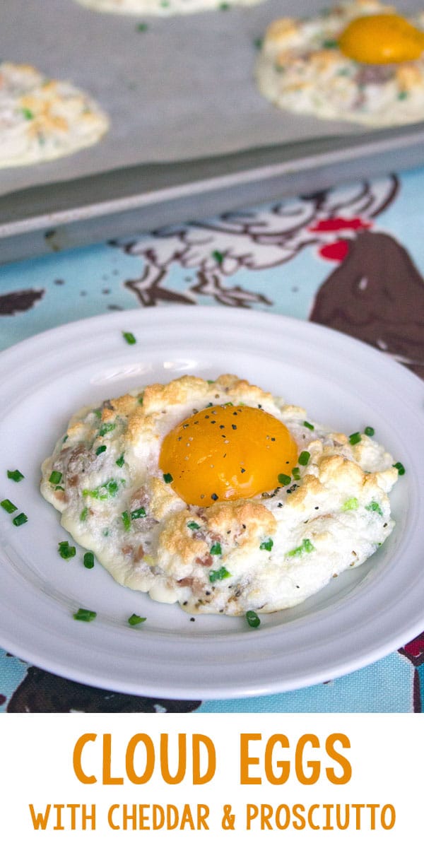 Cloud Eggs with Cheddar and Prosciutto