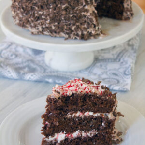 Cocoa Pebbles Peppermint Marshmallow Layer Cake | wearenotmartha.com