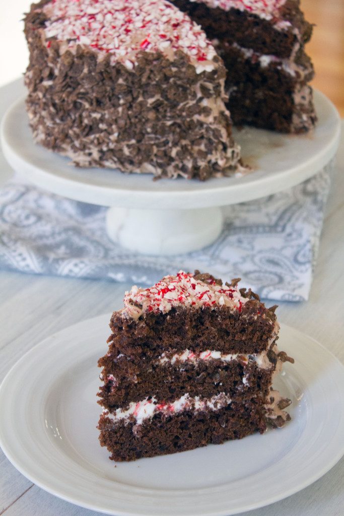 Cocoa Pebbles Peppermint Marshmallow Layer Cake | wearenotmartha.com