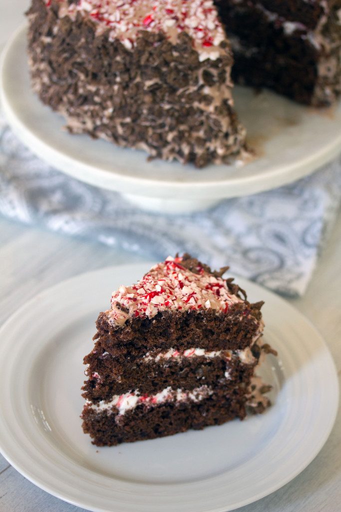 Cocoa Pebbles Peppermint Marshmallow Layer Cake | wearenotmartha.com