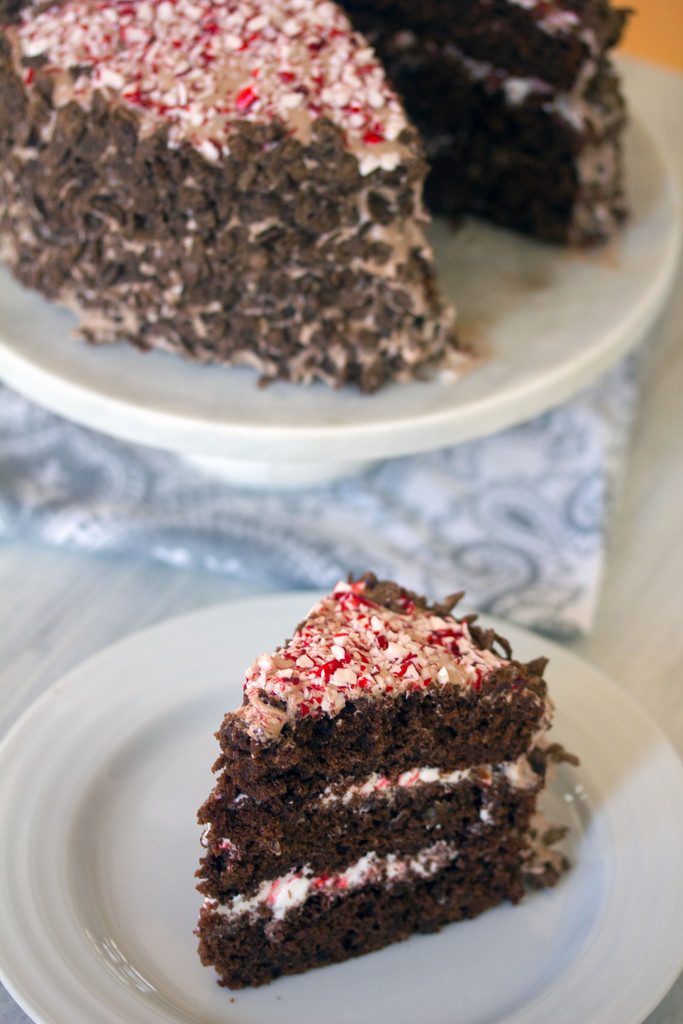 Cocoa Pebbles Peppermint Marshmallow Layer Cake | wearenotmartha.com