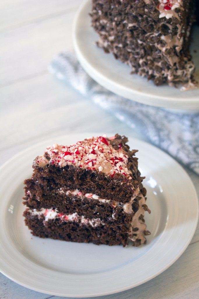 Cocoa Pebbles Peppermint Marshmallow Layer Cake | wearenotmartha.com