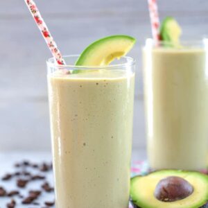 Coffee Avocado Milkshake -- You might think using avocado in a milkshake sounds strange, but this coffee avocado milkshake is the creamiest, most delicious way to get your morning caffeine boost | wearenotmartha.com