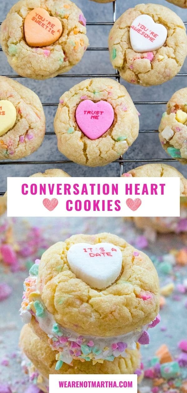 Conversation Heart Cookies with Marshmallow Fluff