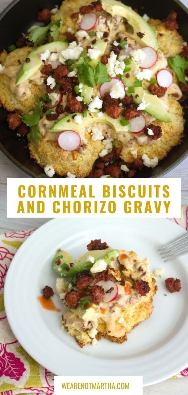 Cornmeal Biscuits With Chorizo Gravy