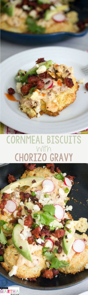 Cornmeal Biscuits With Chorizo Gravy