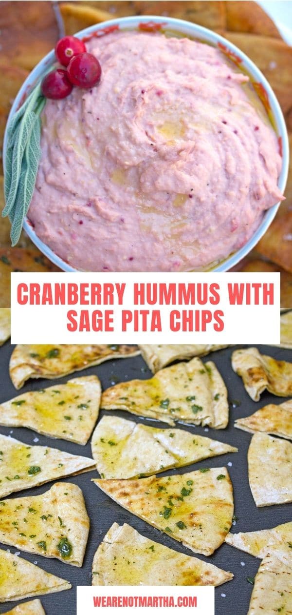 Cranberry Hummus with Sage Pita Chips