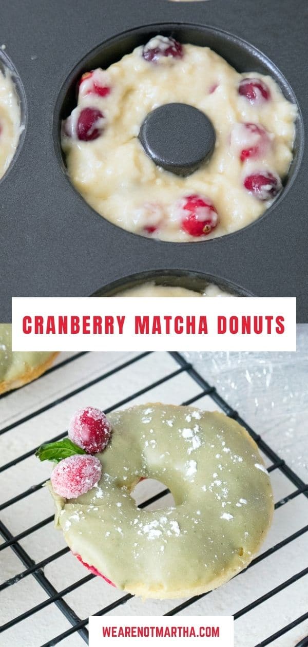 Cranberry Matcha Donuts